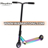 Wholesale 2 wheel 110mm aluminum wheel rainbow  pro stunt scooter freestyle kick scooter adult